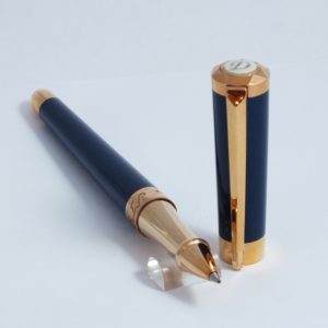 ST Dupont Roller pero Liberte ružové zlato modrý lak